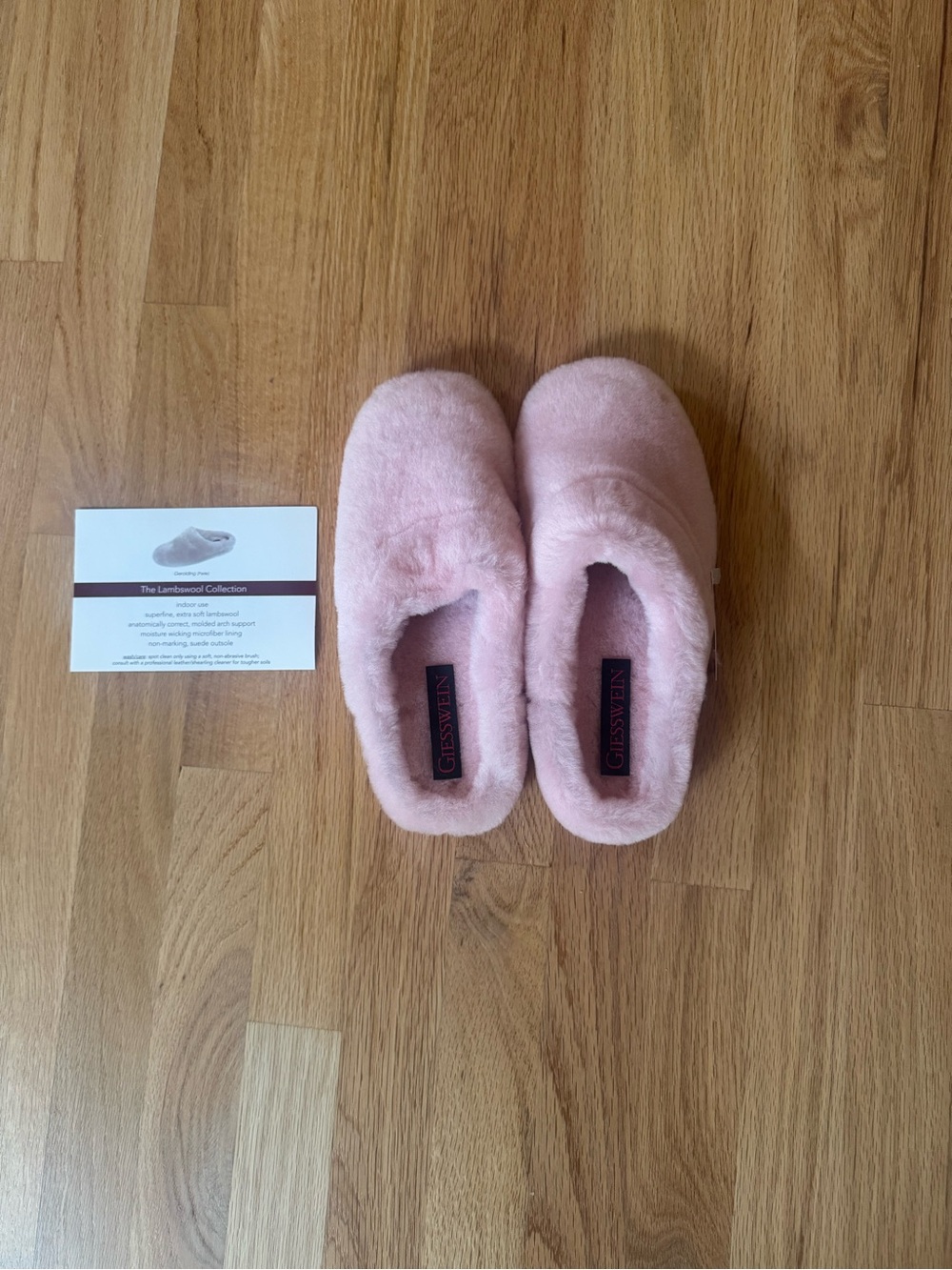 Vintage Giesswein Lambswool Pink Slippers 39 NWT